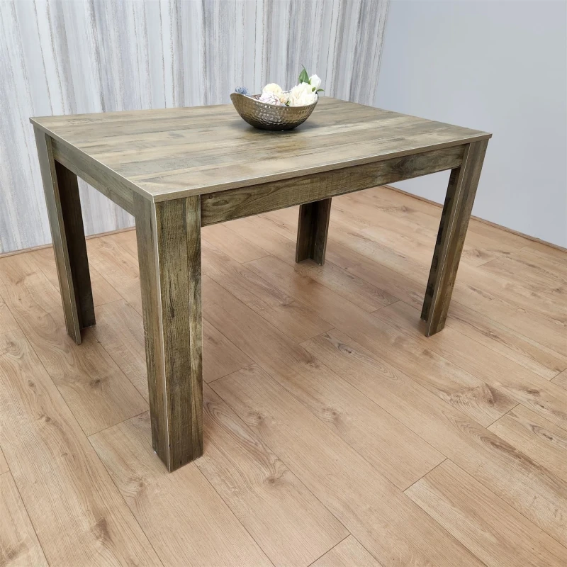 Image of KOSY KOALA KOSY KOALA Dining Table Brown Rustic Wood Effect, Place for 6 Seats H75 x L140 x W80 CM for Kitchen, Office or Dining room Size: 140cm x