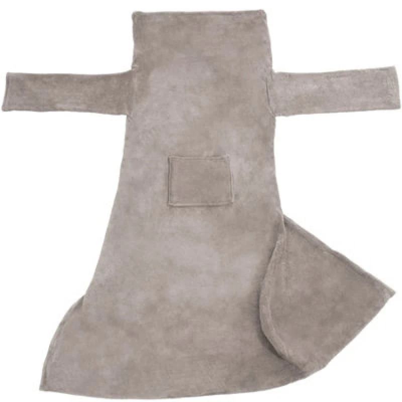 Image of Tectake 2 Blankets With Sleeves - Cosy Throws With Arms And Pocket 180 X 150 Cm - Grey