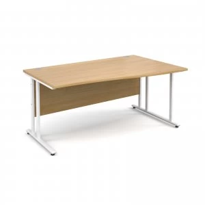 Image of Maestro 25 WL Right Hand Wave Desk 1600mm - White Cantilever Frame oa
