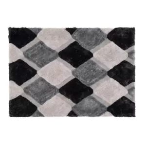 Image of Origins 3D Geo Rug Shaggy Grey 160 x 230cm