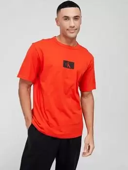 Image of Calvin Klein Lounge T-Shirt - Bright Orange, Bright Orange, Size L, Men