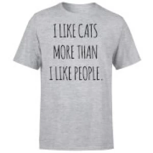 Image of I Like Cats More Than People T-Shirt - Grey - 3XL