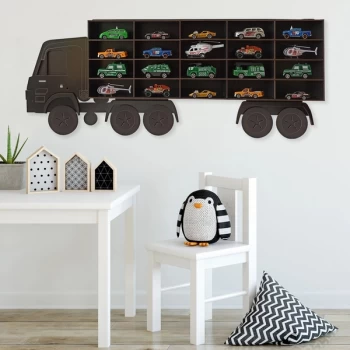 Image of Kamyon - Black Decorative MDF Wall Shelf