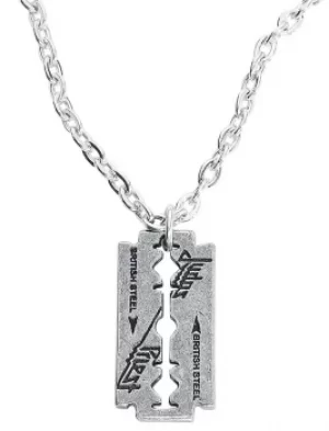 Image of Judas Priest Razorblade Necklace silver coloured