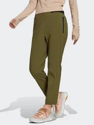 Image of adidas Terrex Hike Tracksuit Bottoms, Green, Size 16, Women