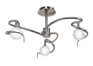 Image of Dali Semi Flush Ceiling 3 Light G9, Polished Chrome
