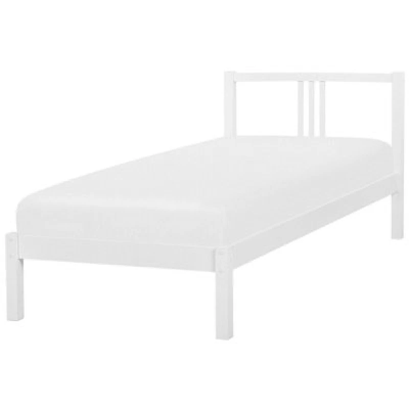 Image of Beliani Bed Pine Wood Vannes 90 X 200 Cm (Eu Single) White