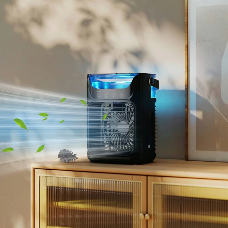 Image of HOMCOM Desk Fan with Adjustable Head, 3-Speed Table Fan in Black Unisex