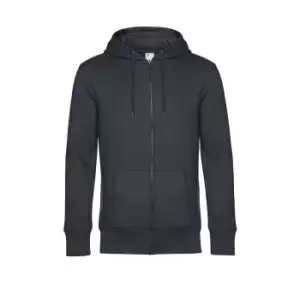 Image of B&C Mens King Zipped Hooded Sweat (S) (Asphalt)