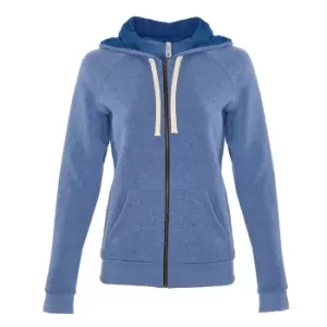 Image of Next Level Womens/Ladies PCH Zip Hoodie (S) (Heather Bay Blue)