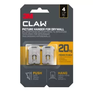 Image of 3M Claw Drywall Picture Hanger (H)41mm (W)28mm, Pack Of 4