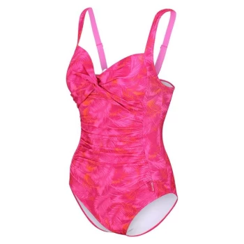 Image of Regatta Sakari Swim Costume - PinkFusPalm