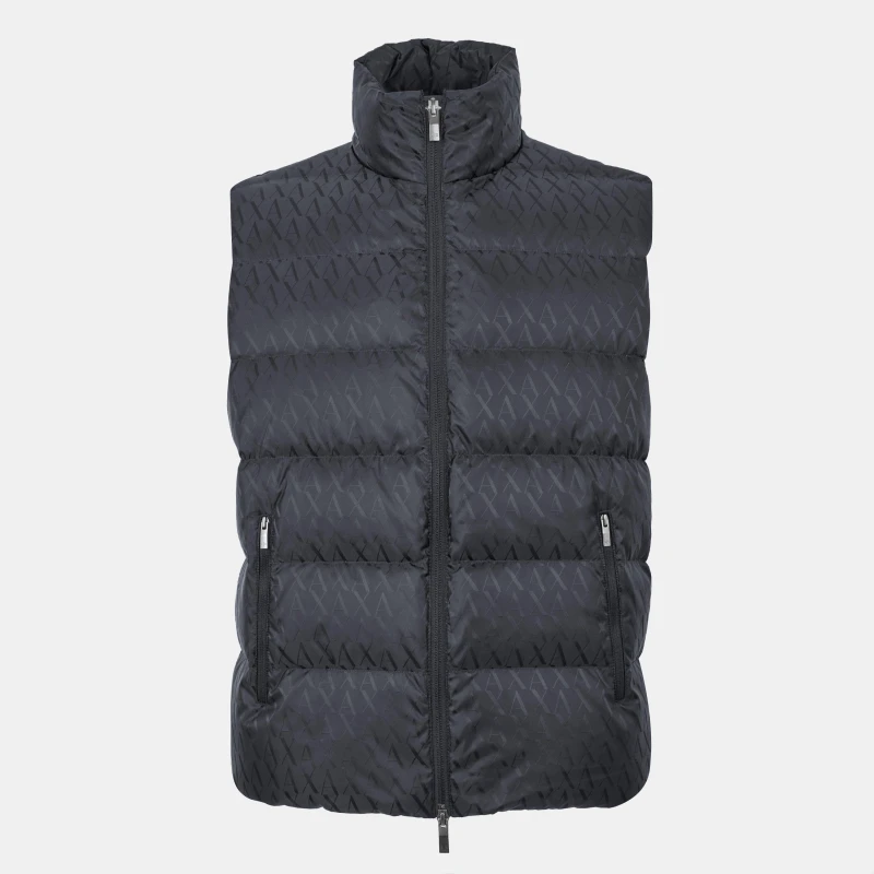 Image of Armani Exchange Mens Down Quilted Sleeveless Gilet Deep Navy male M