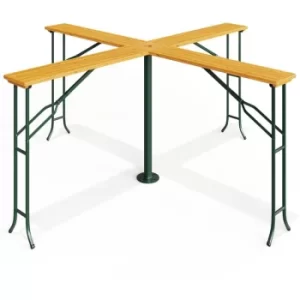 Image of Folding Wooden Garden Table with Parasol 2.45m hole Outdoor Party Furniture