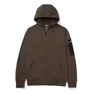 Image of Caterpillar Mens Loop Back Full Zip Hoodie (M) (Army Moss)