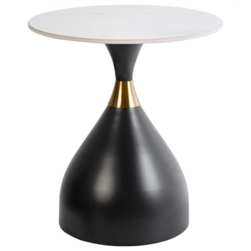 Image of Beliani Side Table Ituna Ceramic Black/ White