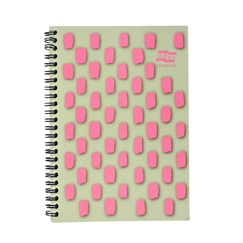 Image of Europa Splash A5 Notepad Wirebound 160 Pages 80gsm FSC Paper Ruled Punched 4 Holes Purple (Pack 3) - EU1504Z