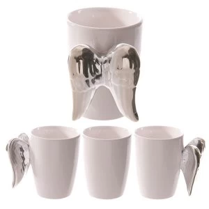 Image of Silver Angel Wings Novelty Ceramic Mug