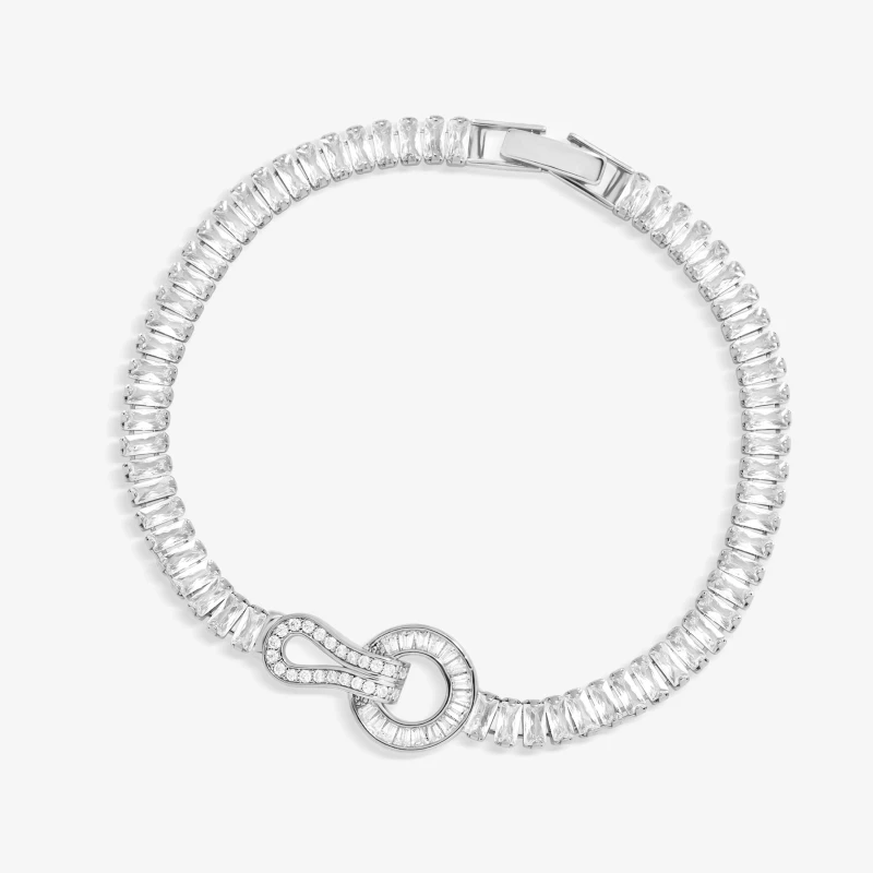 Image of Jon Richard Gold Plated Cubic Zirconia Circle Link Bracelet Jewellery Sets One Size Gold 72270010000