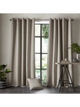 Image of Ashley Wilde Aldbury Pewter 66X72 Eyelet Curtains