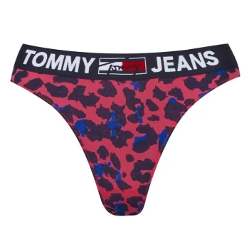 Image of Tommy Bodywear Print Thong - Red Leopard
