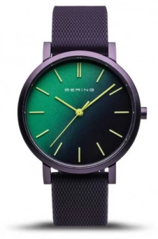 Image of Bering True Aurora Purple Rubber Strap Green Purple Watch