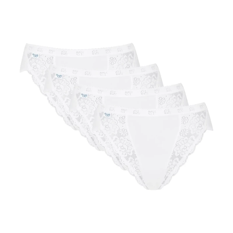 Image of Sloggi Pack of 4 Chic Knickers in Cotton Blend White Women 22;12;14;16;18;20;10