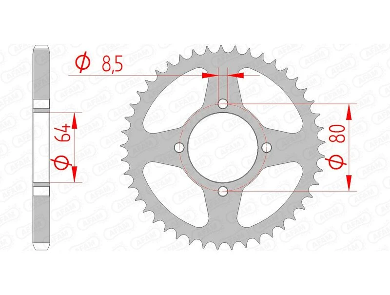Image of AFAM Steel Standard Rear Sprocket 12200 - 428