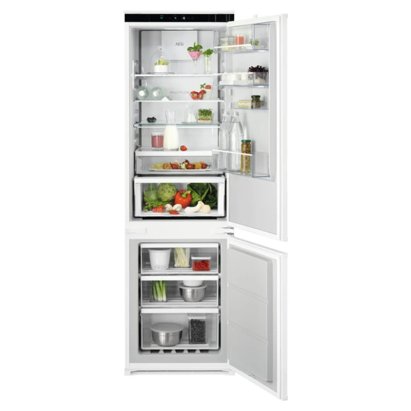 Image of AEG 7000 Series TSC7M181DS 177cm High 70/30 Integrated Frost Free Fridge Freezer with Sliding Door Fixing Kit - White - D Rated