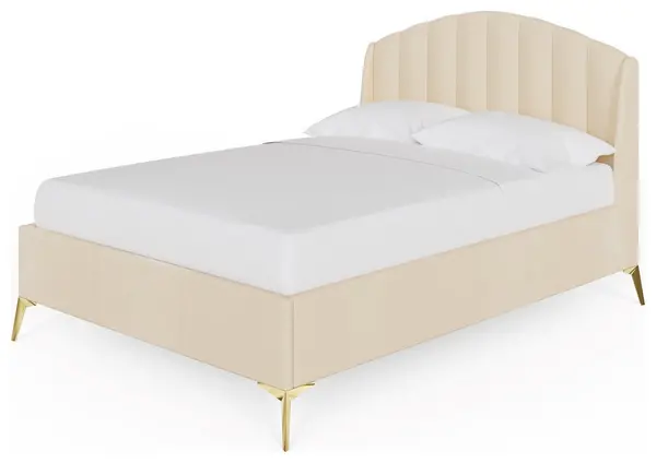 Image of GFW GFW Pettine Kingsize Velvet Ottoman Bed Frame - Cream
