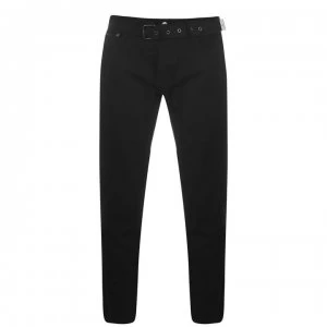 Image of Pierre Cardin Web Belt Mens Jeans - Solid Black