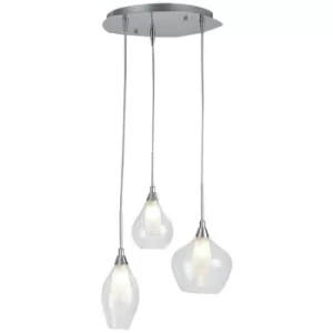 Image of Fan Europe SKYLINE 3 Light Cluster Pendant Ceiling Light Transparent 35x22.5cm