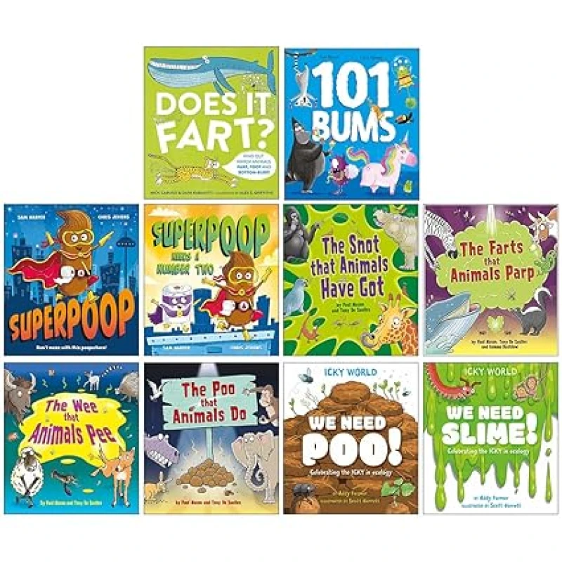 Image of Superpoop Picture 10 Books Collection Set (Superpoop, 101 Bums, Poo That Animals & More) Dani Rabaiotti Nick Caruso, Sam Harper, Paul Mason, Addy Farm