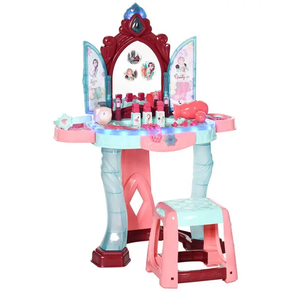 Image of Aiyaplay 31 Piece Kids Dressing Playset W/ Princess Mirror Light & Sound
