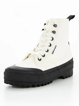 Image of SUPERGA 2348 Alpina Nylon Trek Water Resistant High Top Plimsoll - White, Size 5.5, Women