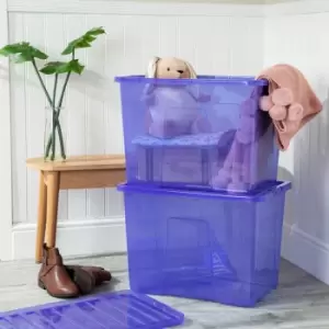 Image of Wham Set 2 Crystal 80 Litre Box & Lid - Blue