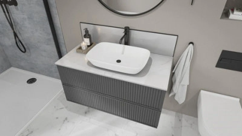 Image of Splashwall Athena Marble Square Edged Solid Core Worktop(L)1500X(W)425X(T)12mm