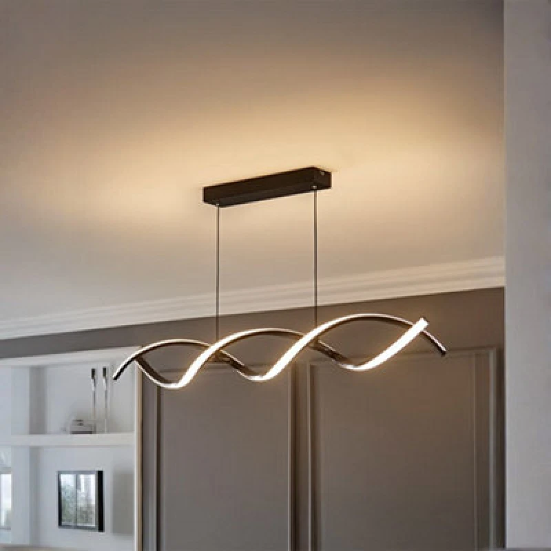 Image of ValueLights Infinity Matt Black Double Twist Integrated LED Ceiling Light in Warm White Black