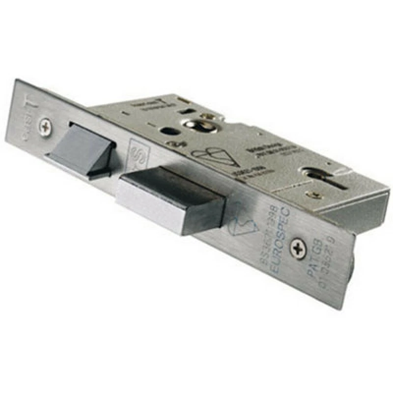 Image of Loops 76mm 5 Lever BS Rated Sashlock Square Forend Satin Steel Door Latch Metallics unisex