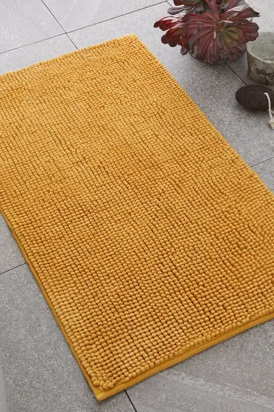 Image of Catherine Lansfield 'Bobble' Bath Mats Yellow