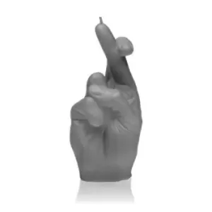 Image of Hand CRS Fingers Crossed Candle &ndash; Grey Matt