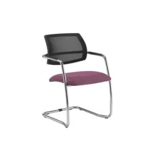 Image of Dams MTO Tuba Chrome Cantilever Frame Conference Chair with Half Mesh Back - Dia
