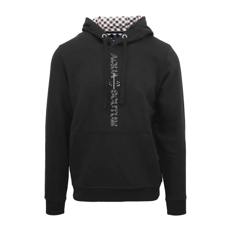 Image of Aquascutum Mens Hdy Sweat Pull Over Hoodie - Black Male S