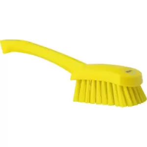 Image of Vikan Short handled hand brush, hard, pack of 10, yellow