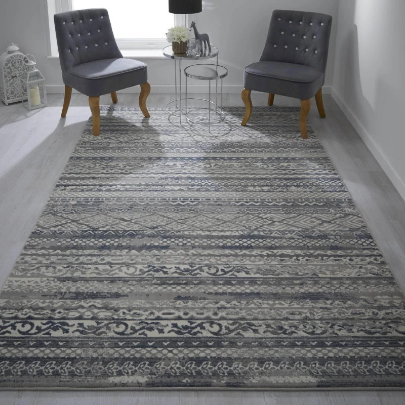 Image of Homemaker Kendal Ezra Rug Grey Grey unisex 120x170cm