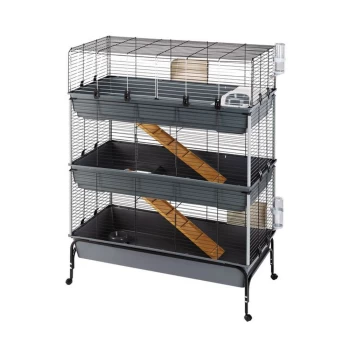 Image of Ferplast Vital 3-Tier Small Pet Cage 120 - Black: 120 x 60 x 167cm (L x W x H)