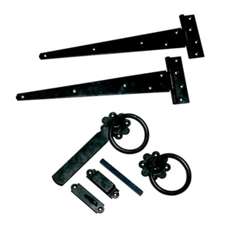 Image of Burbage Iron Craft 18" Carlton Single Gate Fittings, T - Hinge, Latch - Black