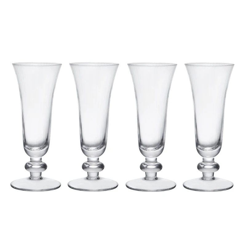 Image of Mikasa Salerno Crystal Champagne Flute Glasses, Set Of 4, 170ml MKSALFLU4PC