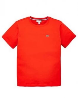Image of Lacoste Boys Classic Short Sleeve T-Shirt - Red, Size 4 Years