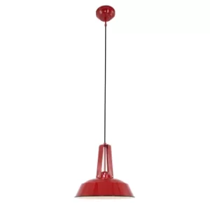 Image of Eden Dome Pendant Ceiling Lights Red Signal, Black Matt